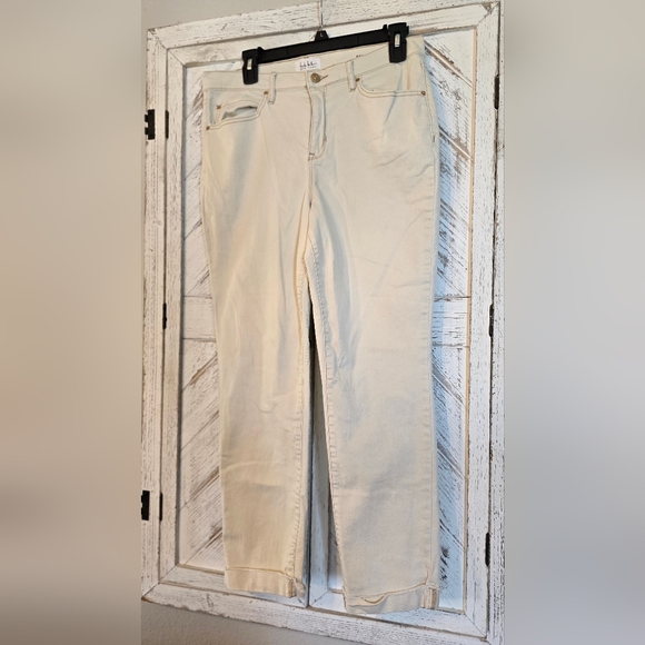 Nicole Miller Off-White Denim Pants - Picture 1 of 8